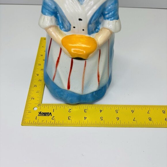 Vintage Kitchen Utensil Holder Home Sweet Home Old Lady Grandma White Blue 9.5" - Picture 9 of 12